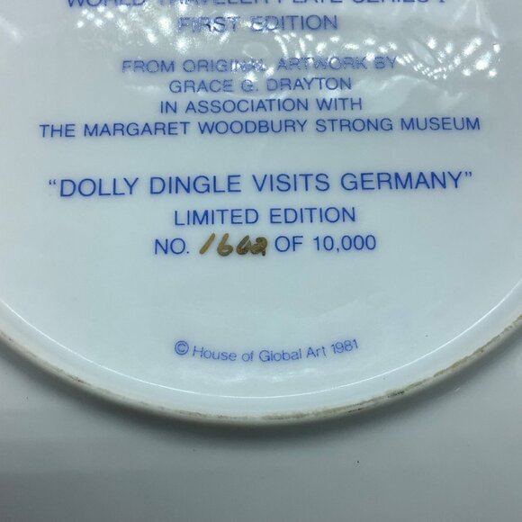 Vtg 1981 Dolly Dingle Visits Germany Collector Plate Grace Drayton Artwork 8.5" - Picture 6 of 9